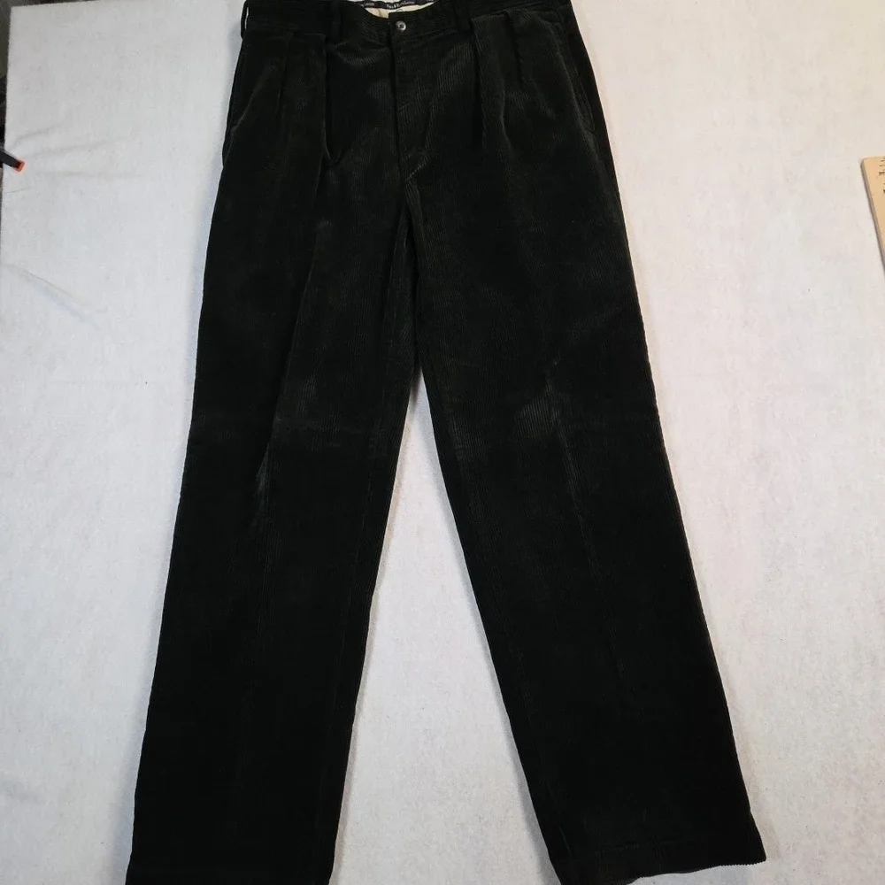VTG Polo Ralph Lauren Mens Andrew Pants Cords Corduroy 35 / 32 Brown 100% Cotton